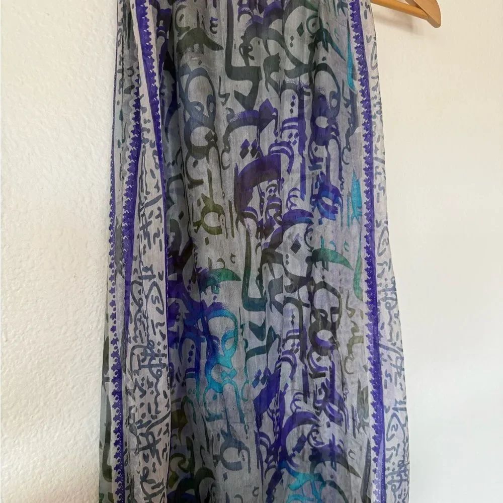 Silk Arabic printed scarf